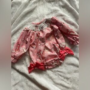 SHEIN Pink Long Sleeve Kids Top with Bows